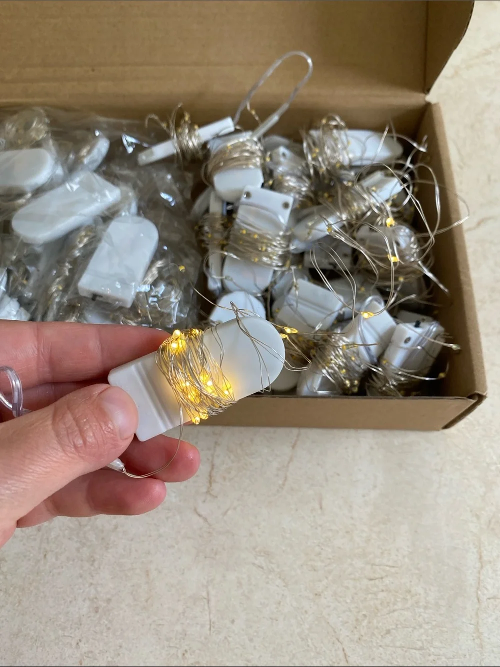 Lot of 46 Pack Battery-Powered LED Fairy String Lights - Warm White